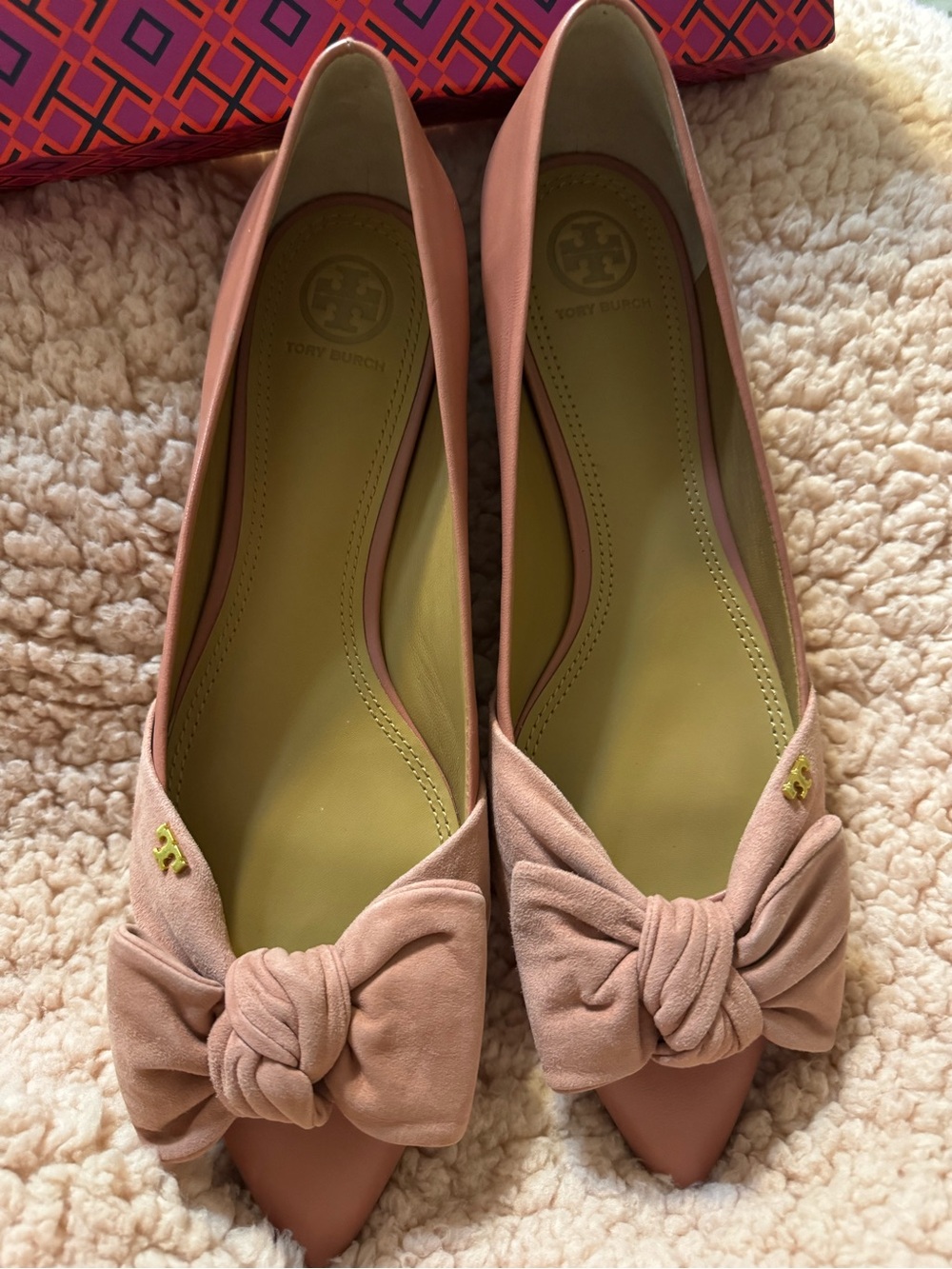 NEW Tory Burch Eleanor Bow leather flat shoes 9.5 - Picture 8 of 16